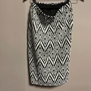 Mango Monochrome Chevron Pencil Skirt, size XS